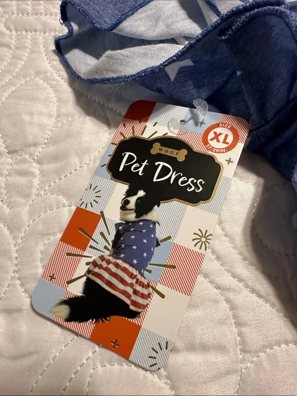 Pets Blue & Red Star Stripe Dress